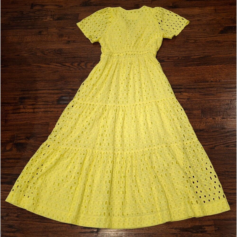 Anthropologie Yellow Somerset Eyelet Maxi Dress Womens Medium - Picture 3 of 3